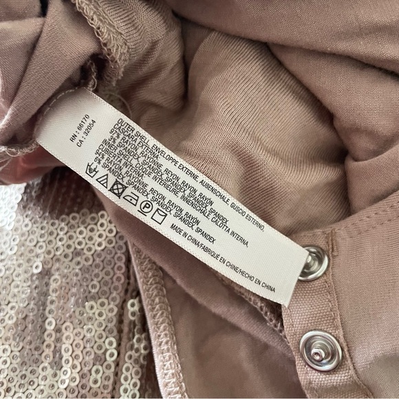 Anthropologie Floreat Sequin Mock Neck Gold Sleeveless Keyhole Bodysuit NWT Sz S - Picture 11 of 12